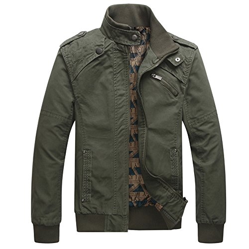 Dwar Men's Casual Washed Cotton Military Outdoor Jackets with
